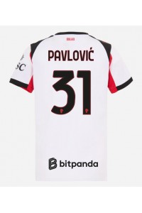 AC Milan Strahinja Pavlovic #31 Jalkapallovaatteet Naisten Vieraspaita 2025-26 Lyhythihainen